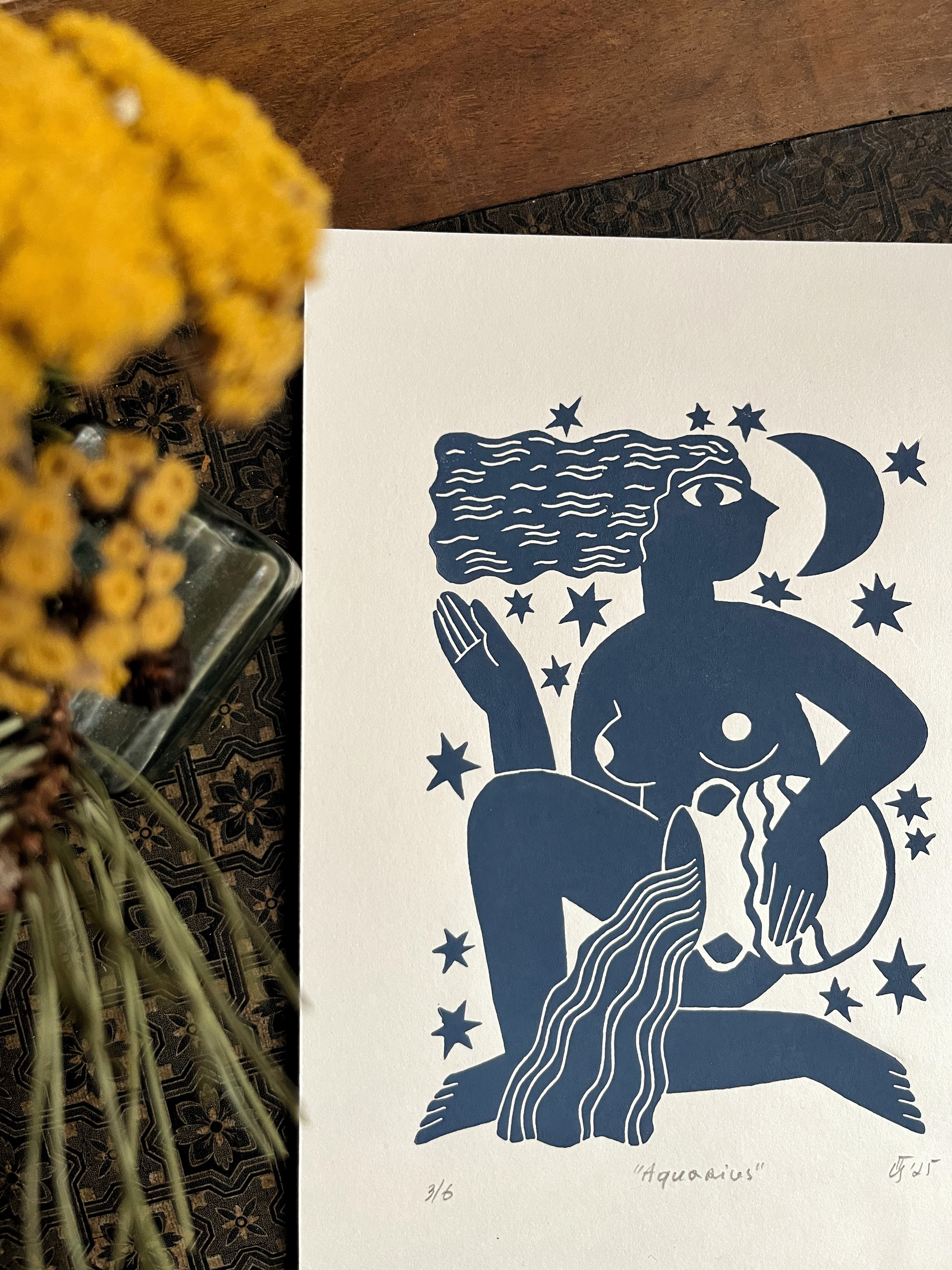 Linocut ''Zodiac Signs"