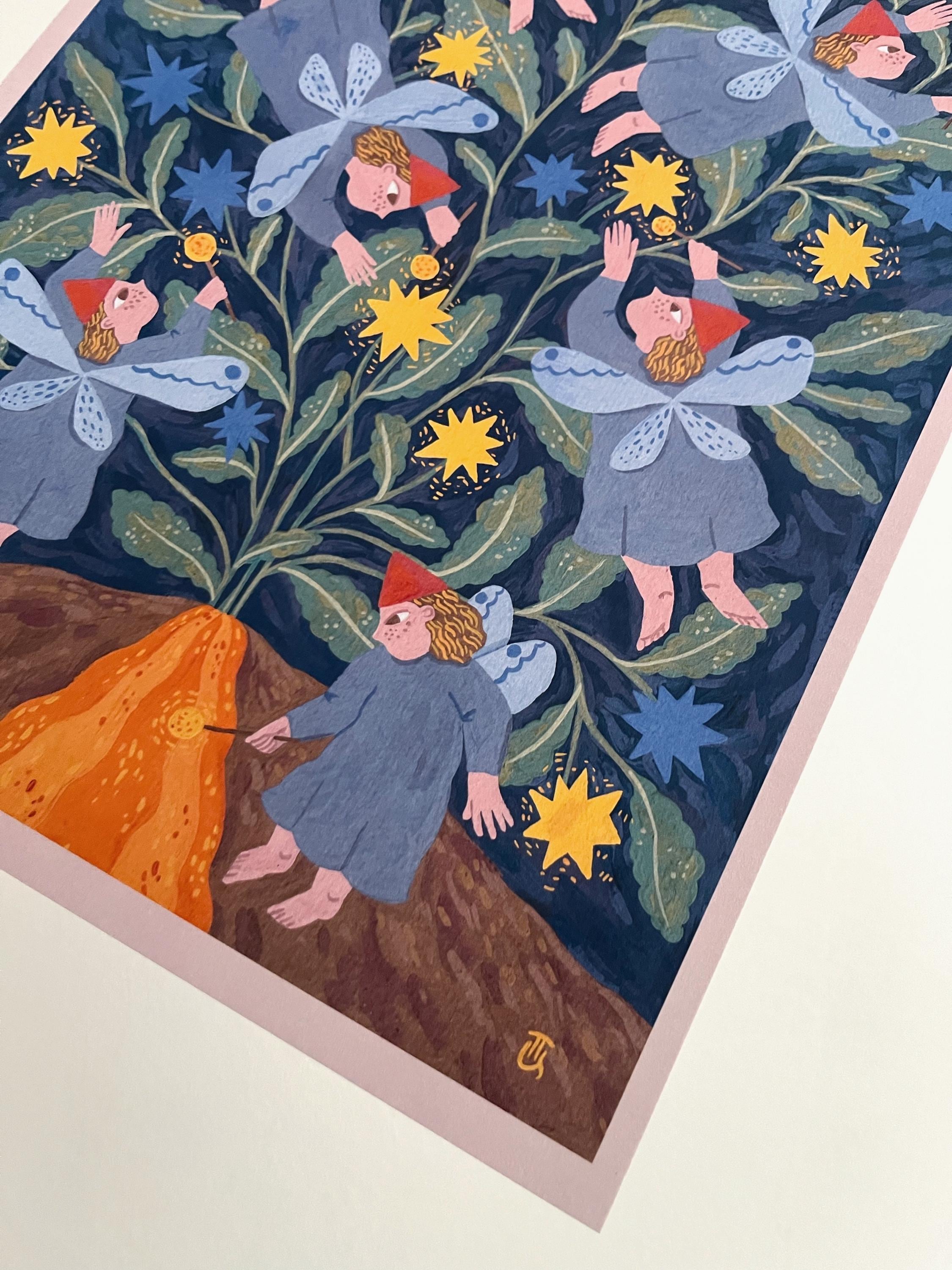 Naive art limited edition art print “Starlighters”