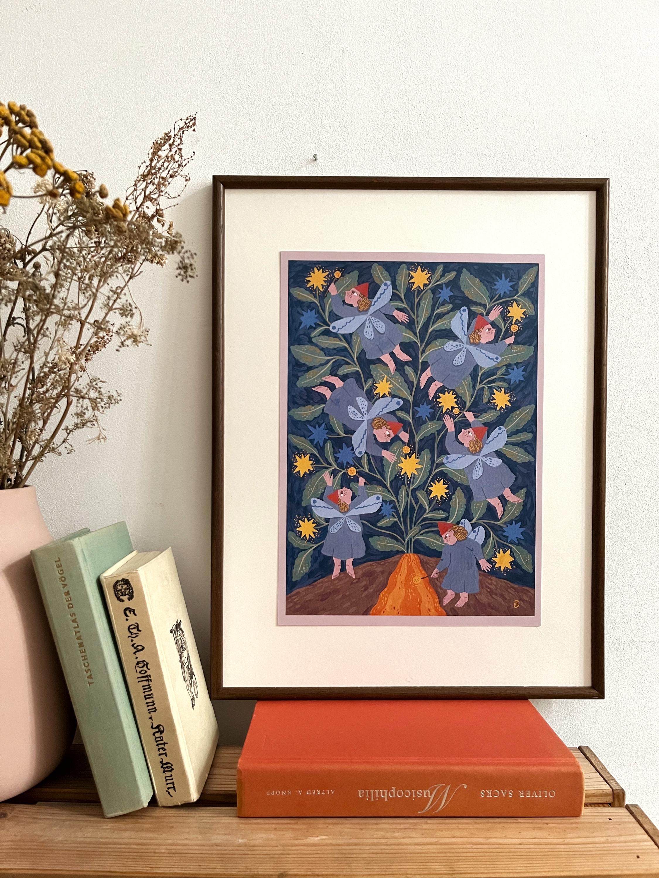 Naive art limited edition art print “Starlighters”
