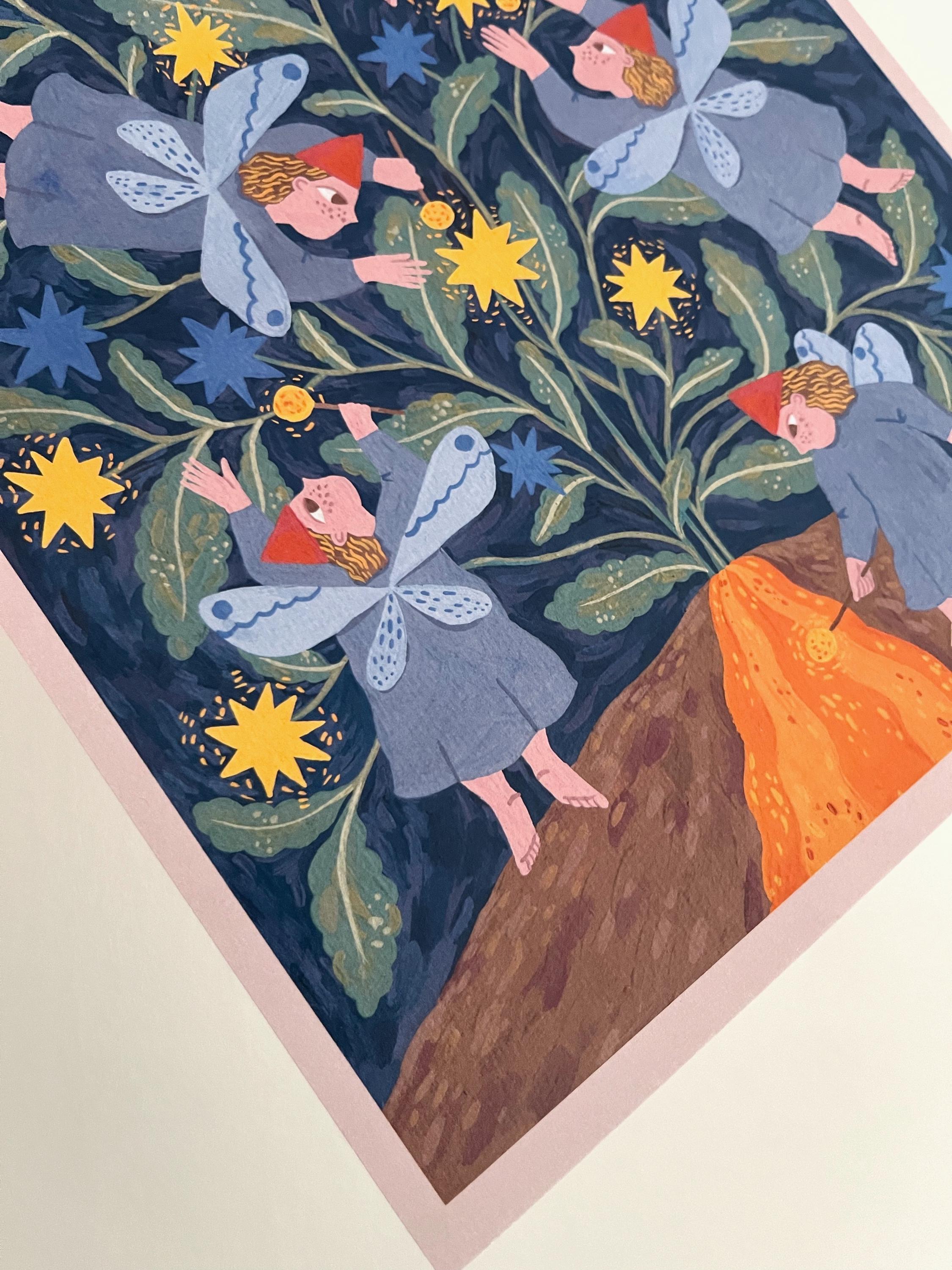 Naive art limited edition art print “Starlighters”