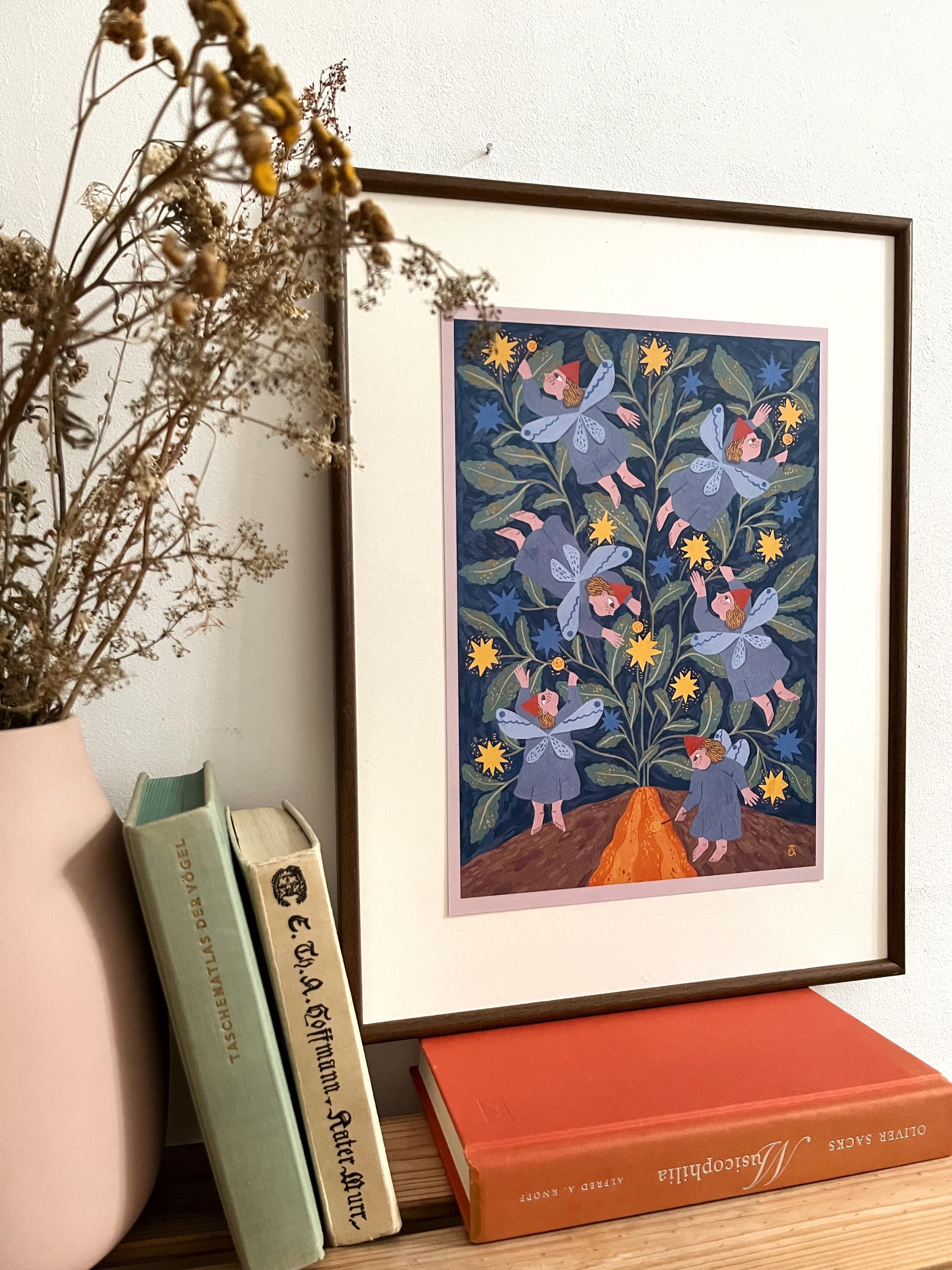 Naive art limited edition art print “Starlighters”