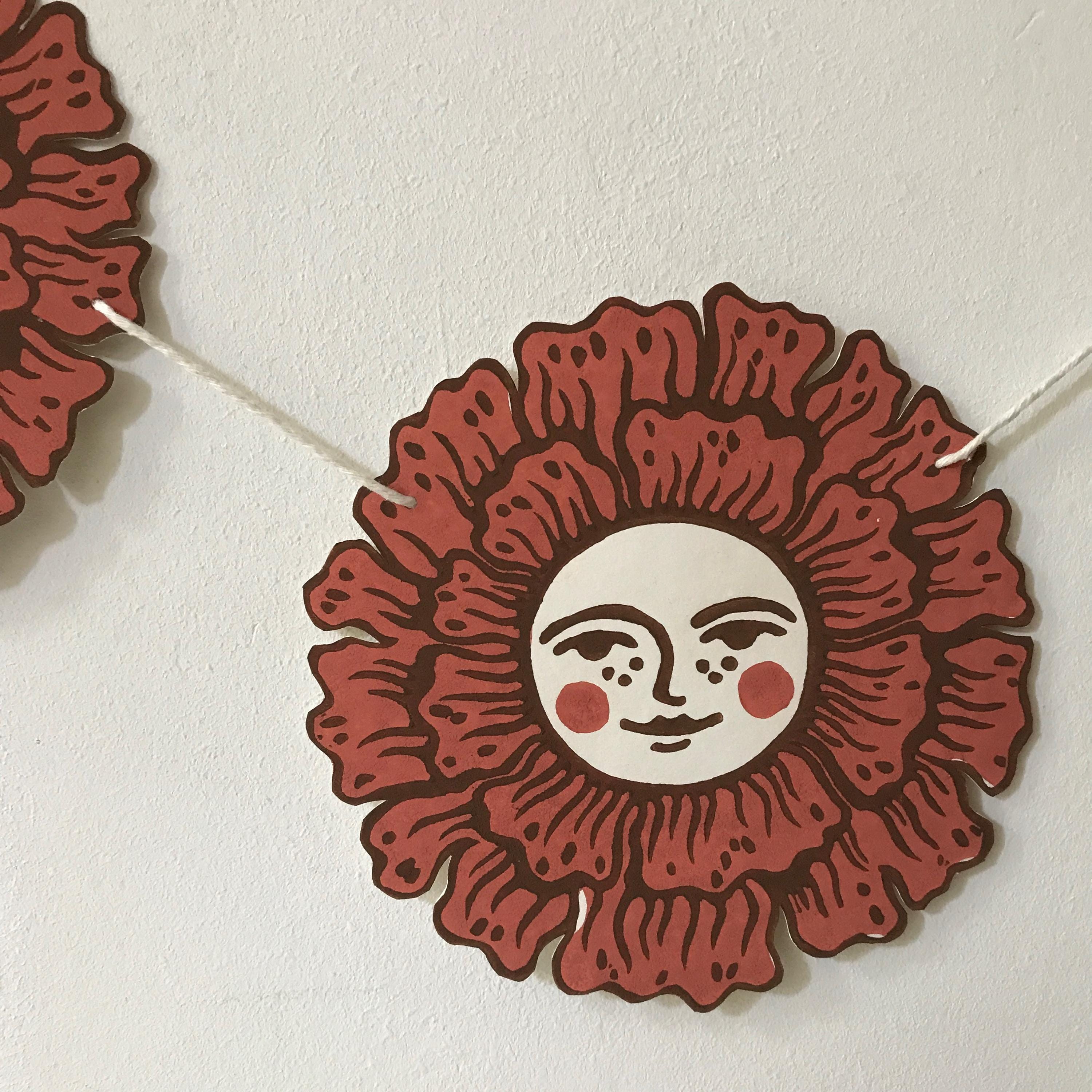 Friendly Flower | Original Linocut Print on Paper | Lino Print | Hand-printed Picture | Garden art