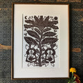 Original relief print “Fairies and Flower”