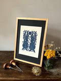 Hand carved original linocut print “Zodiac Sign. Gemini”