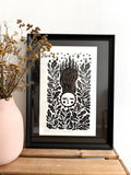 Original Linocut Print “Shooting Star”