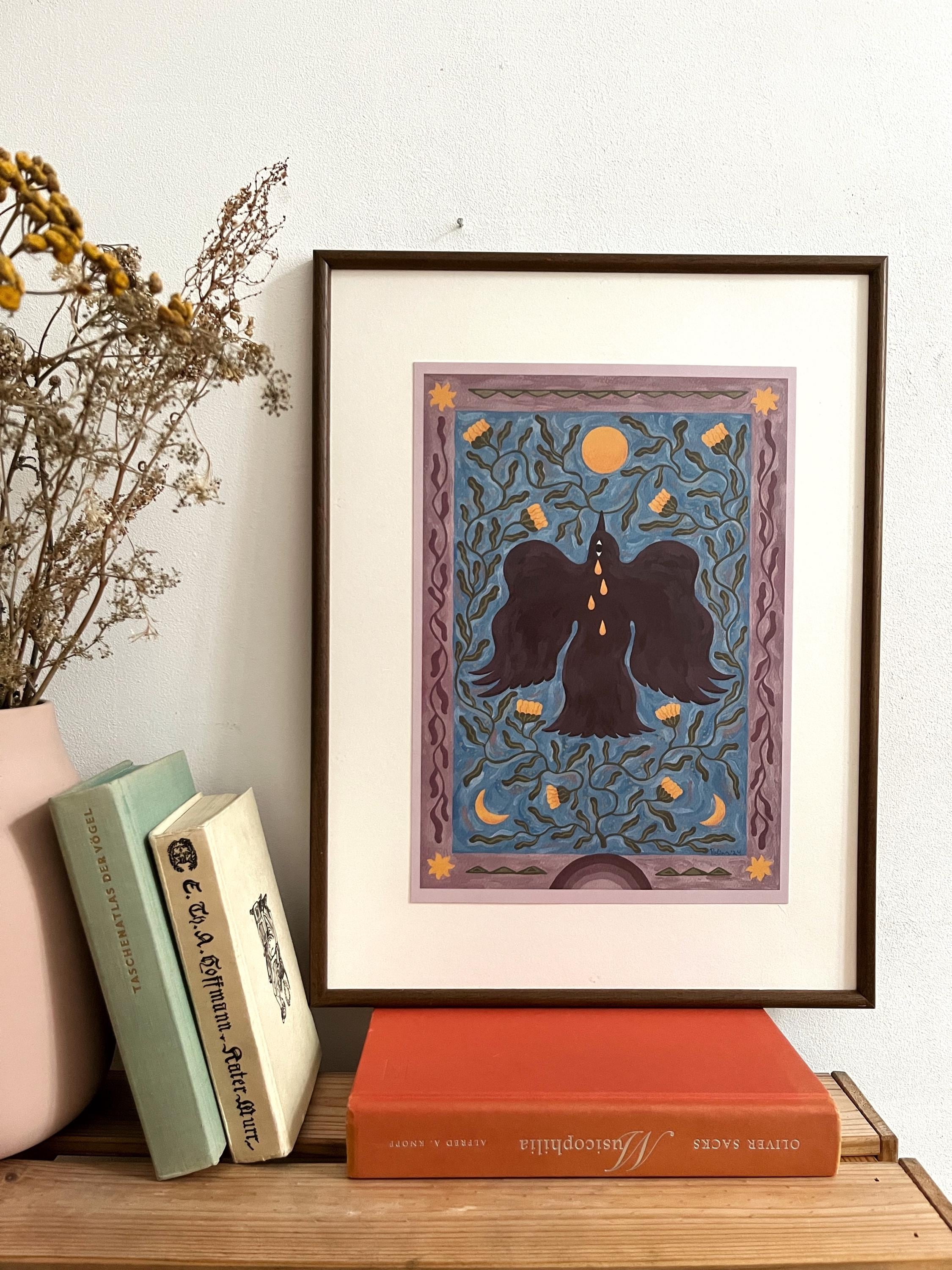 Limited edition art print “Raven and Calendula”
