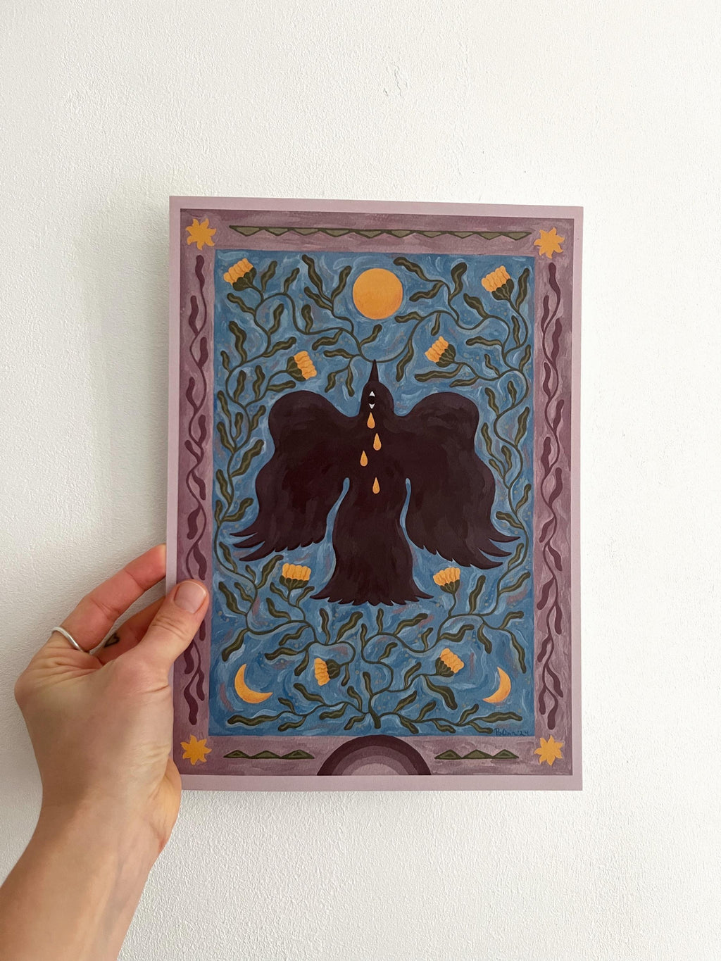 Limited edition art print “Raven and Calendula”
