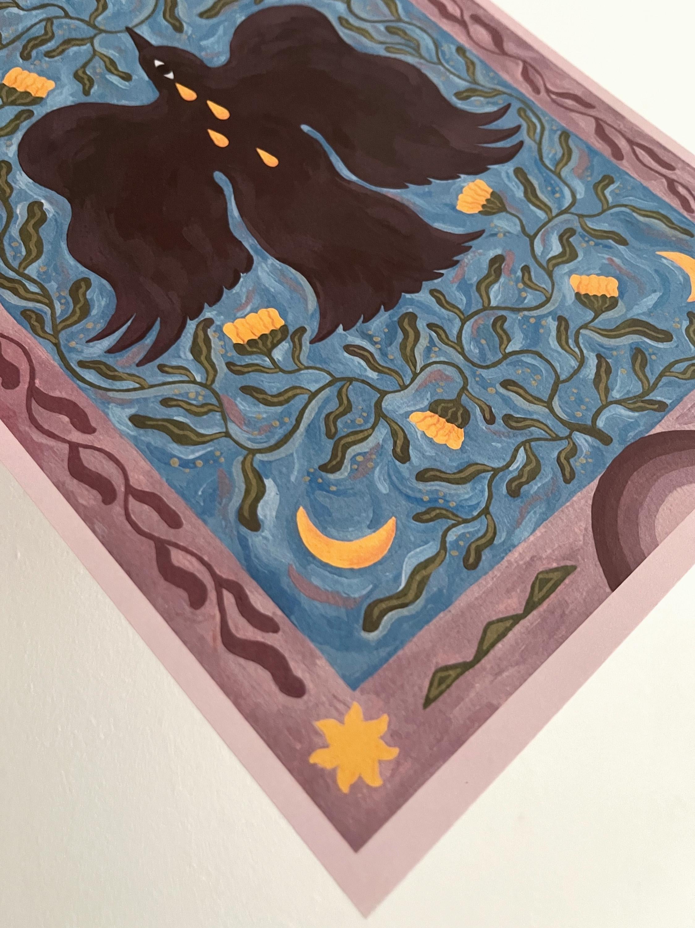 Limited edition art print “Raven and Calendula”