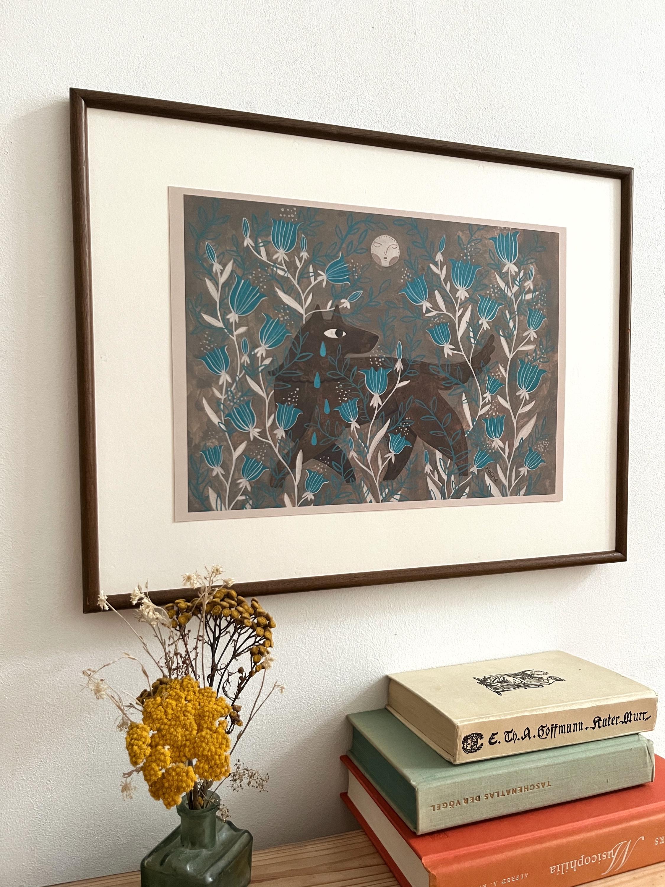 Art print “Wolf and Moon”