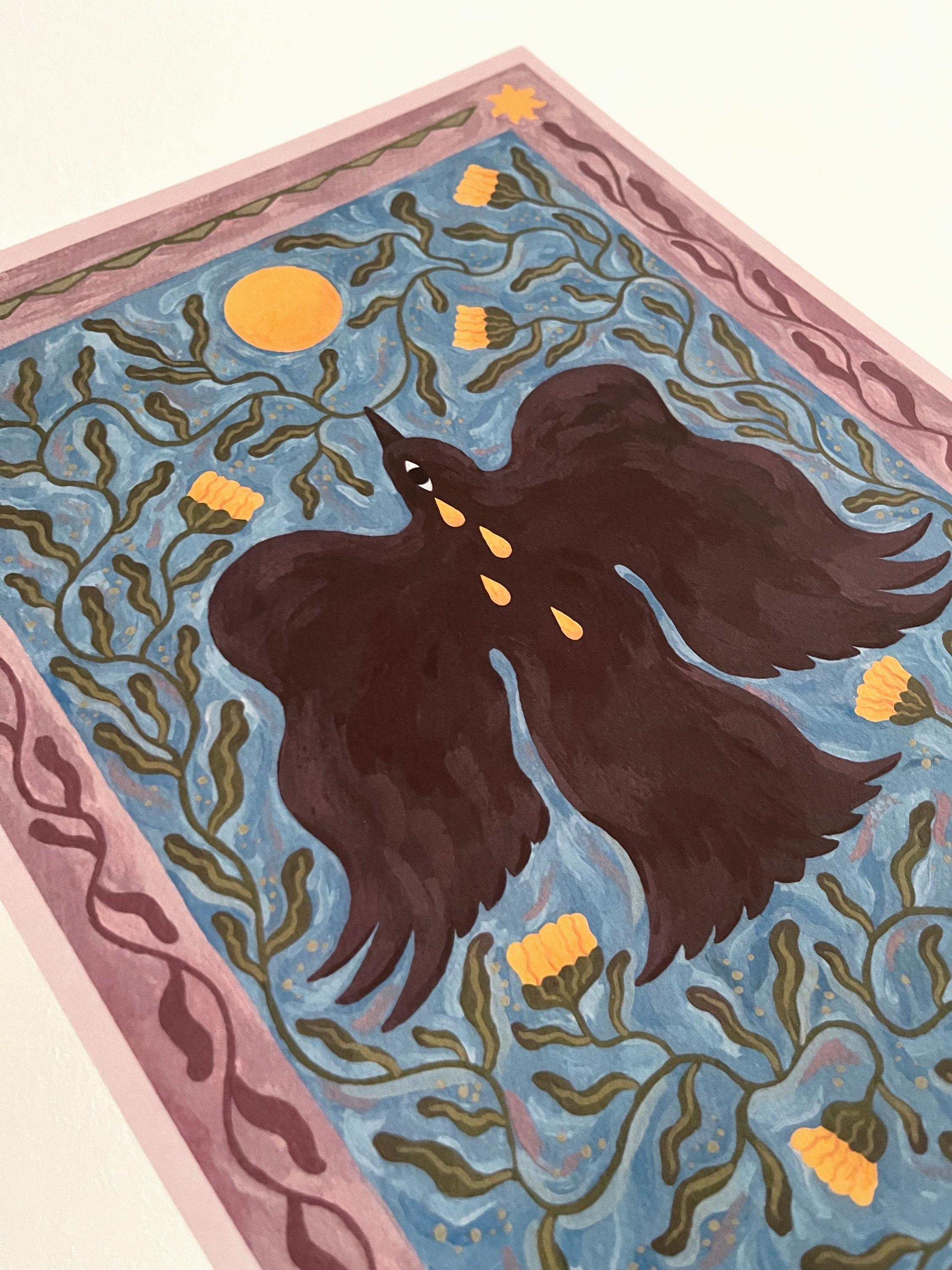 Limited edition art print “Raven and Calendula”
