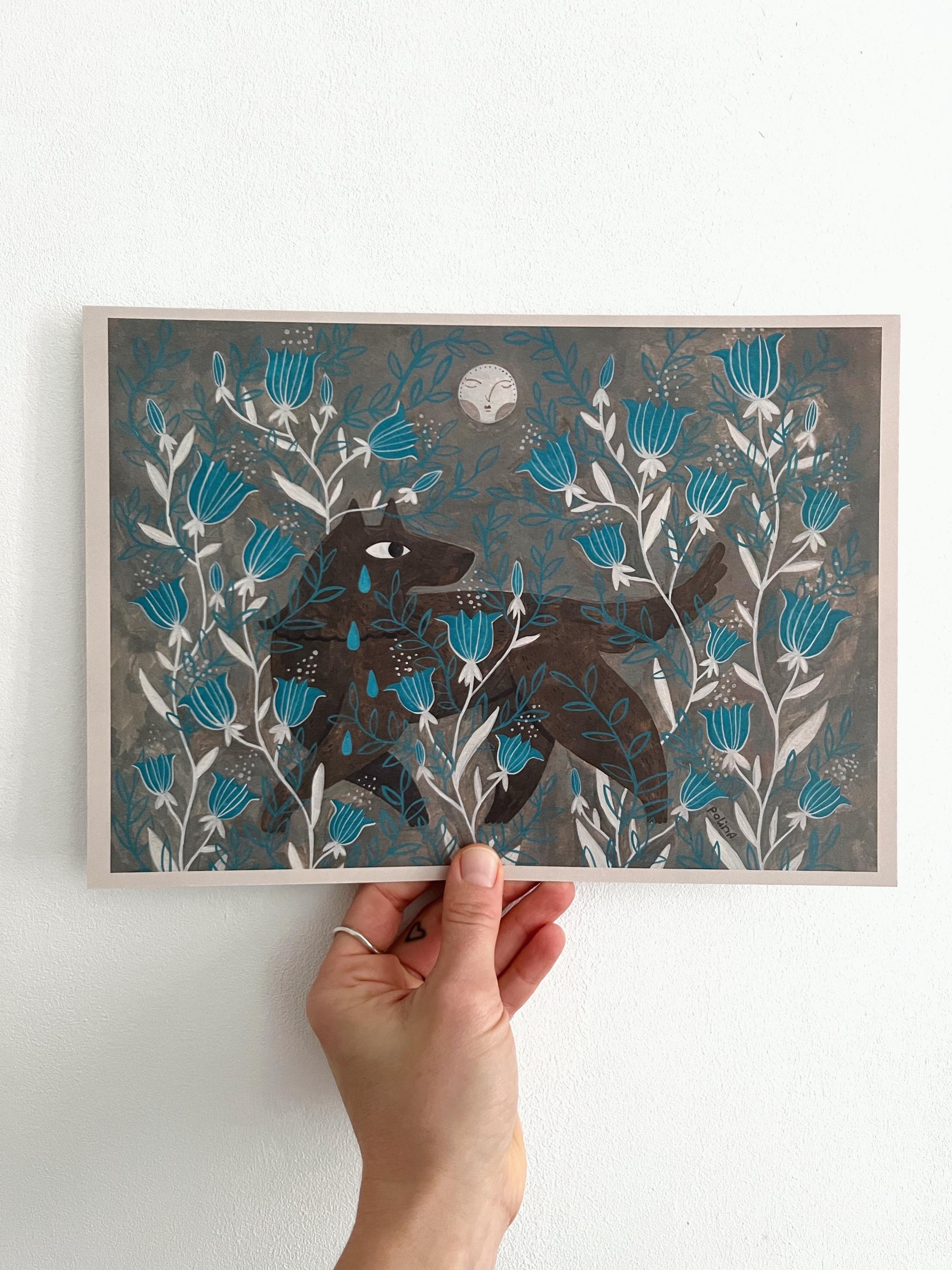 Art print “Wolf and Moon”