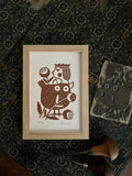 Limited edition hand-carved linocut print “Paradise Bird”