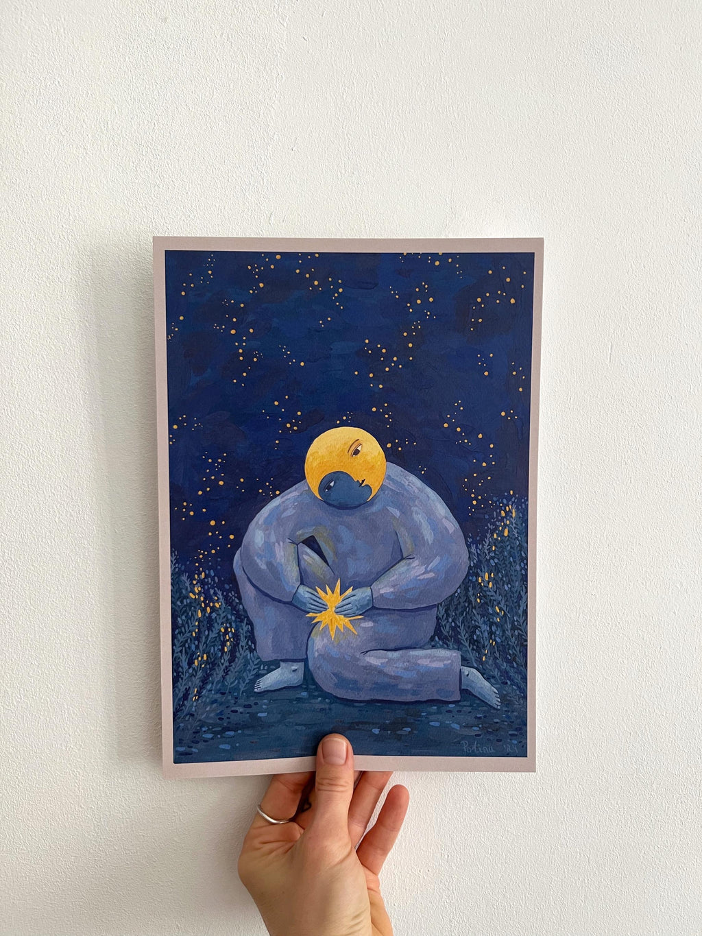 Limited edition art print “Moon and star”
