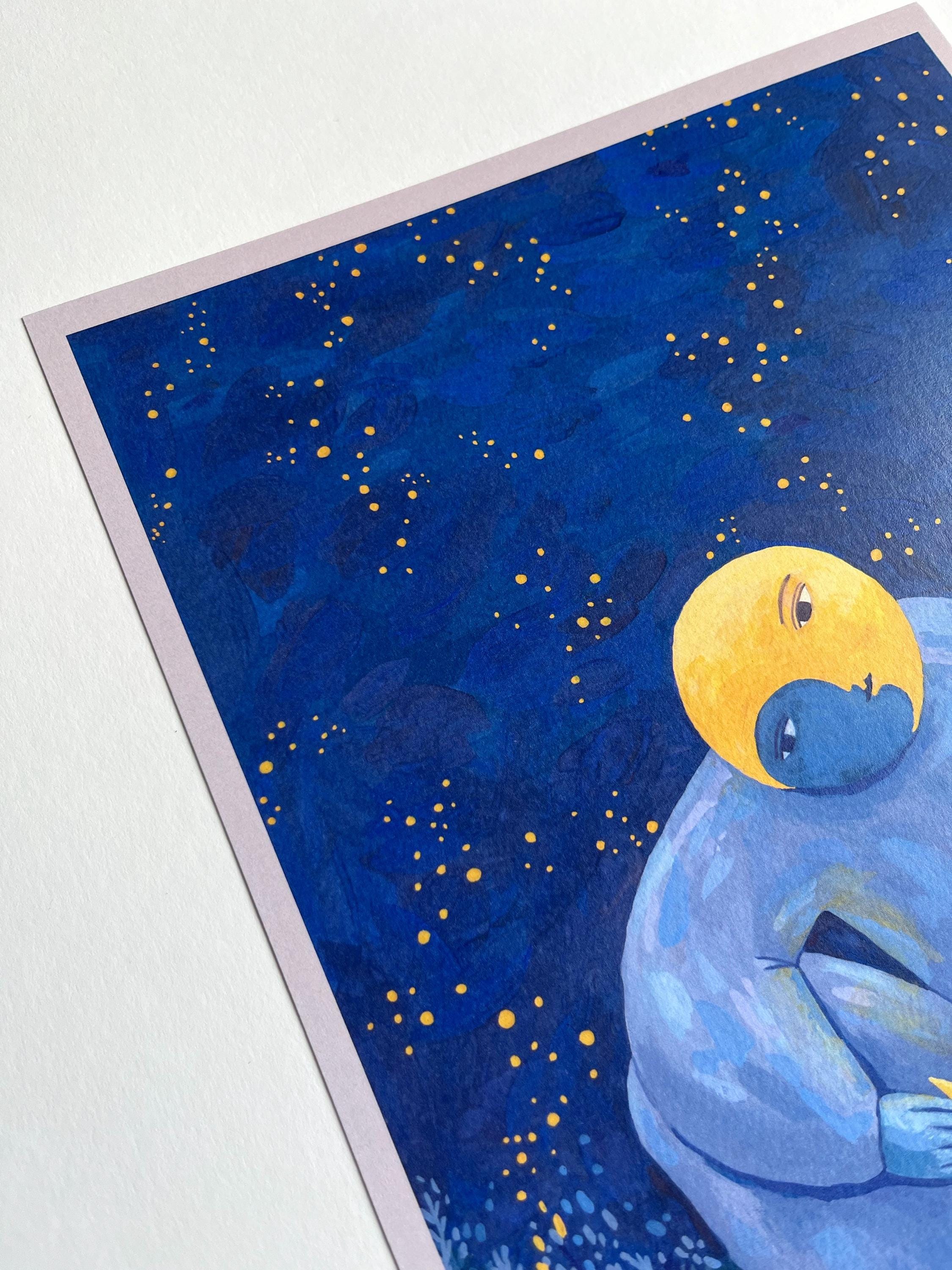Limited edition art print “Moon and star”