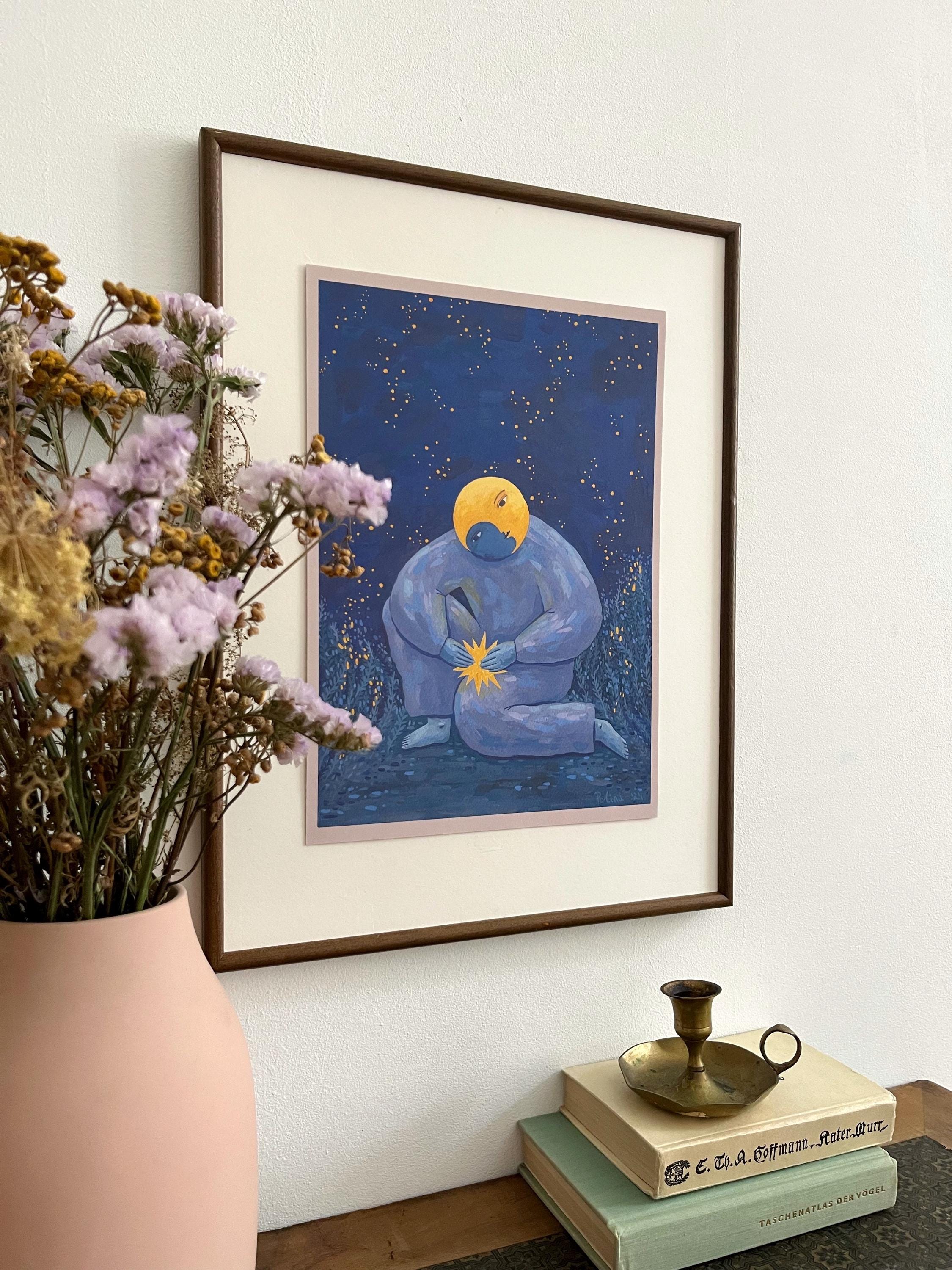 Limited edition art print “Moon and star”