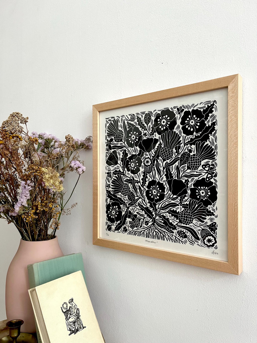 Original linocut print “Meadow”