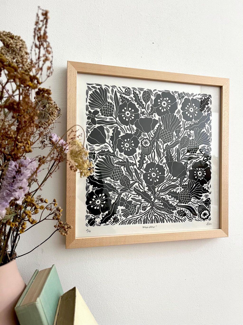Original linocut print “Meadow”