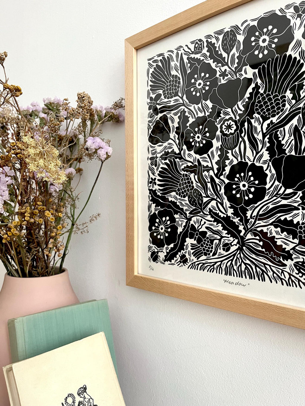 Original linocut print “Meadow”